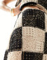 Object crochet mini skirt co-ord in mono check