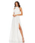 Women's Soft Tie Halter Neck High Slit Gown