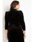 Plus Size Velvet Mini Dress With Wrap Skirt - 14, Totally Black