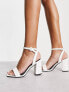 Фото #4 товара RAID Wide Fit Wink square toe block heeled sandals in white