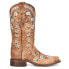 Фото #1 товара Corral Boots Distressed Glow In The Dark Floral Embroidery Square Toe Cowboy Wo