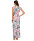 Women's Sleeveless Floral Jacquard Gown