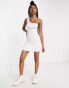 Фото #8 товара COLLUSION lettuce edge one shoulder mini dress in white