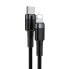 Фото #3 товара Wytrzymały nylonowy kabel przewód USB-C PD Iphone Lightning 18W QC3.0 1m czarny-szary