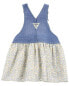 Фото #15 товара Baby Floral Print Denim Jumper Dress 3M