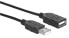 Фото #6 товара Manhattan USB-A to USB-A Extension Cable - 1m - Male to Female - 480 Mbps (USB 2.0) - Equivalent to USBEXTAA3BK - Hi-Speed USB - Black - Lifetime Warranty - Polybag - 1 m - USB A - USB A - USB 2.0 - Male/Female - Black