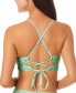 Фото #2 товара California Waves 281148 Juniors' Printed Cutout Bralette Bikini Top Swimsuit LG