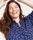 Фото #3 товара Trendy Plus Size Polka-Dot Shirt, Created for Macy's