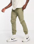 French Connection slim fit cuffed chinos in light khaki