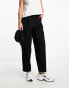 ASOS DESIGN Tall tapered trouser with turn up hem in black