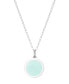 ფოტო #5 პროდუქტის Mini Initial Pendant Necklace in Sterling Silver and Mint Enamel, 16" + 2" Extender