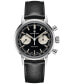 ფოტო #1 პროდუქტის Men's Swiss Intra-Matic Chronograph H Black Leather Strap Watch 40mm