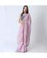 ფოტო #3 პროდუქტის Women's Pink Pre-Draped Soft Silk Saree with Cutdana and Resham Embroidery