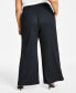 Фото #2 товара Trendy Plus Size Textured Wide-Leg Pants, Created for Macy's