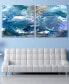 Glistening Tide A B Frameless Free Floating Tempered Glass Panel Graphic Abstract Wall Art, 38" x 38" x 0.2"