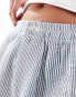 Фото #2 товара Free People striped cotton boxer shorts in blue and white