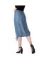 Modern Womens Denim Tencel Adjustable Hem Drawstring Skirt