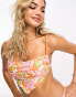 Фото #2 товара Brave Soul hankerchief bikini top with bead detail in orange floral print