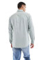 Calvin Klein oxford stretch stripe shirt in light grey Schiefergrau, M - фото #3