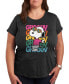 ფოტო #1 პროდუქტის Trendy Plus Size Hybrid Apparel Trendy Peanuts Graphic T-shirt