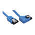 Фото #2 товара InLine SATA 6Gb/s Round Cable blue left angled 90° with latches 0.5m