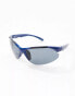 Фото #3 товара ASOS DESIGN racer sunglasses in dark metallic blue