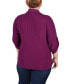 Фото #2 товара Plus Size 3/4 Roll Tab Rouched-Front Top