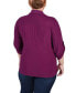 ფოტო #2 პროდუქტის Plus Size 3/4 Roll Tab Rouched-Front Top