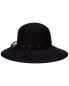 Bruno Magli Leather-Trim Wool Felt Hat Women's Black