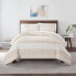 Фото #1 товара 3pc Full/Queen Billy Textured Stripe Antimicrobial Comforter Set Natural - Serta