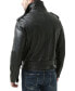 ფოტო #2 პროდუქტის Men Classic Leather Motorcycle Jacket - Tall