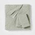 Фото #3 товара Full/Queen Cotton Linen Chambray Duvet Cover & Sham Set Moss Green - Threshold