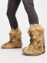 ASOS DESIGN faux fur calf boot in brown