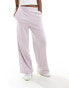 Bershka wide leg joggers in washed pink