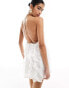 Фото #4 товара Pretty Lavish Hen open back ruffle mini dress in ivory