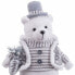 Новогоднее украшение Белый Серый Металл Ткань Полярный медведь 20 x 10 x 33 cm