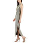 Petite Cowlneck Metallic Gown