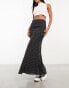 Фото #1 товара In The Style maxi skirt in black spot print