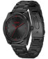 ფოტო #2 პროდუქტის HUGO Men's Bright Quartz Ionic Plated Black Steel Watch 42mm