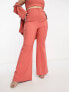 Фото #7 товара ASOS LUXE Curve co-ord flared suit trouser in cinnamon