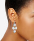 Фото #2 товара Silver-Tone Hammered Disc Kite-Shape Statement Earrings, Created for Macy's