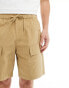 ASOS DESIGN cargo nylon short in beige