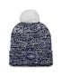 ფოტო #1 პროდუქტის Women's Navy Montreal Canadiens Glimmer Cuffed Knit Hat with Pom