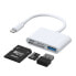 Фото #1 товара HUB czytnik kart adapter do iPhone OTG Lightning - USB czytnik kart SD TF biały