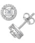 Diamond Halo Stud Earrings (1 ct. t.w.) in 14k White Gold