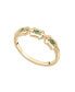 ფოტო #1 პროდუქტის Emerald (1/10 ct.t.w) 3-Stone Fashion Ring in 14K Gold Plated Over Sterling Silver