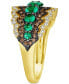 Фото #3 товара Costa Smeralda Emeralds (3/4 ct. t.w.) & Diamond (5/8 ct. t.w.) Scalloped Edge Ring in 14k Gold