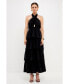 ფოტო #3 პროდუქტის Women's Crossed Halter Neck Tiered Maxi Dress