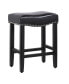 24" Upholstered Saddle Seat Faux Leather Counter Stool