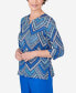 Фото #5 товара Women's Tradewinds Geometric Tile Split Neck Top